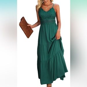 Dokuritu Green Crotched Lace Midi Dress
